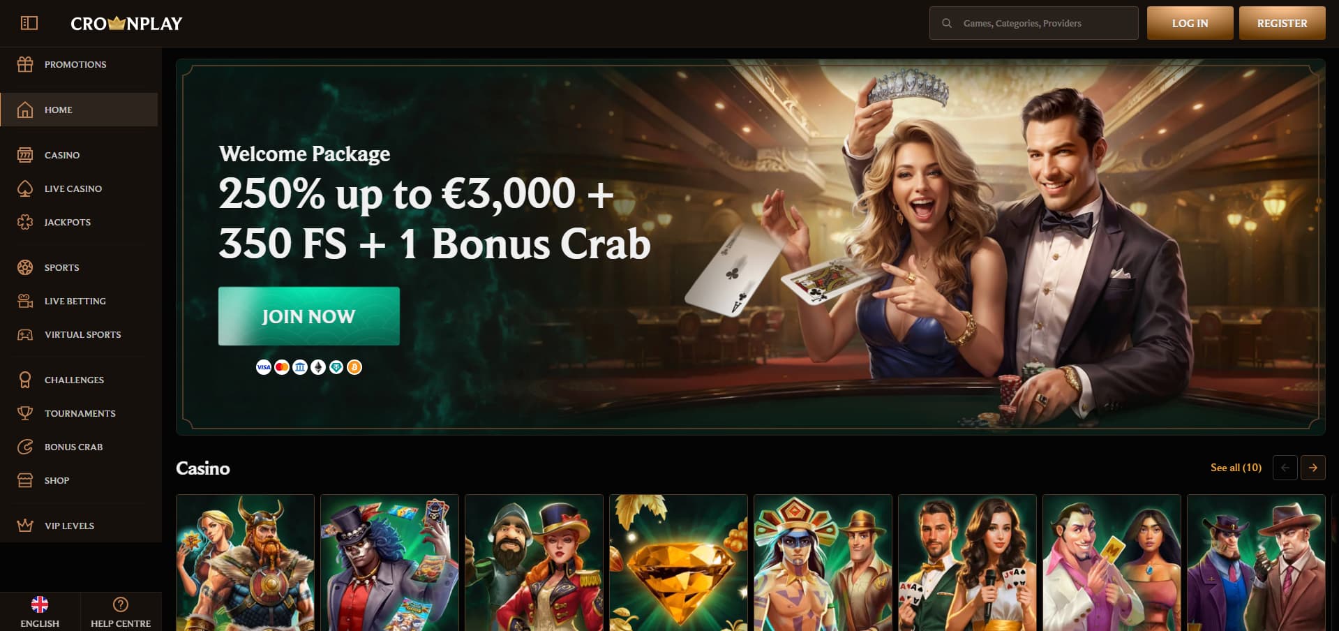 crownplay casino screenshot
